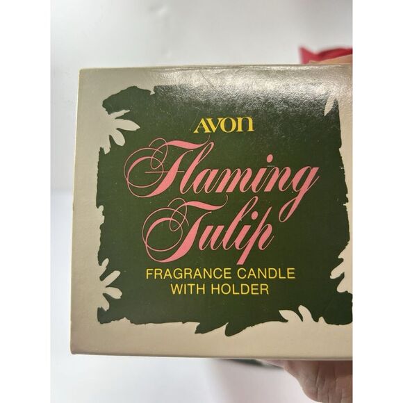 Vintage Avon Flaming Tulip Candle Holder And Candle‎ - Picture 2 of 5